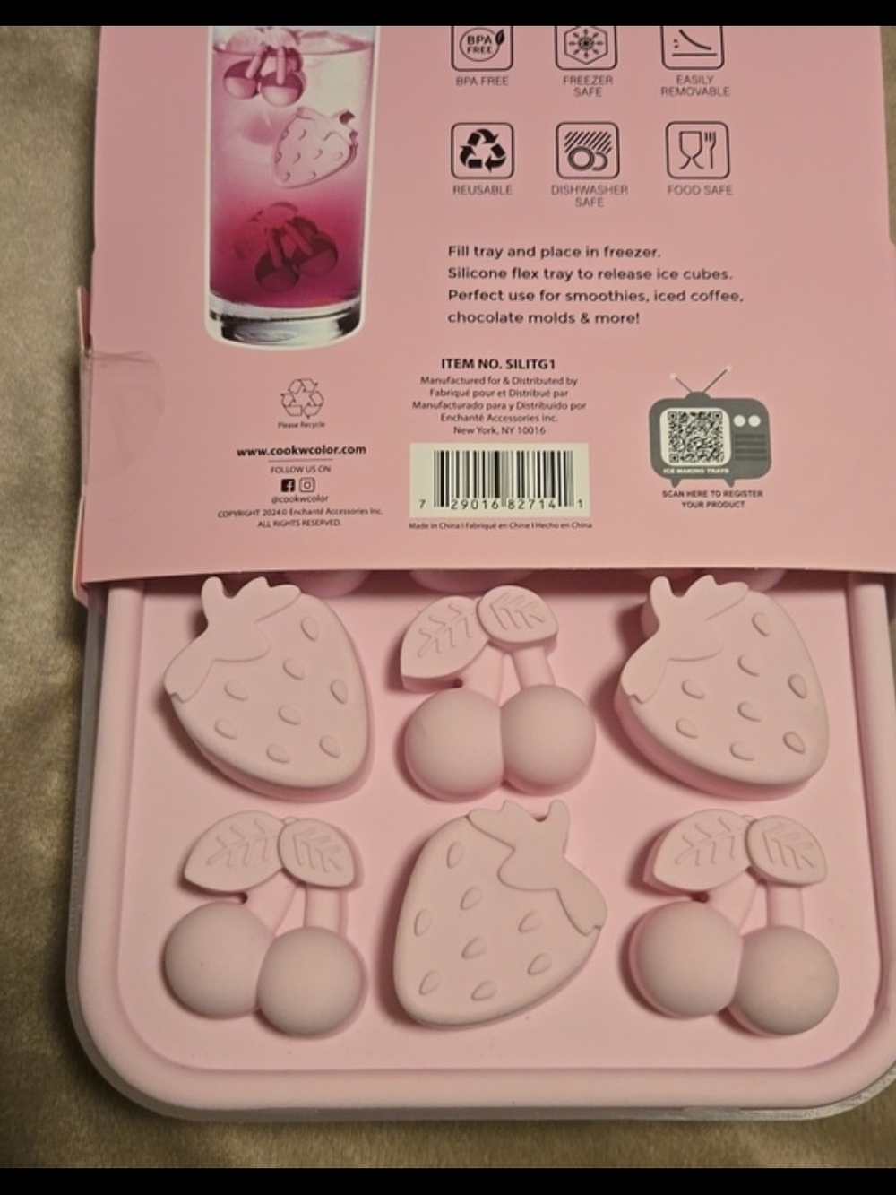 Ice Tray Sweet Berry Set - Pink - Picture 2 of 3